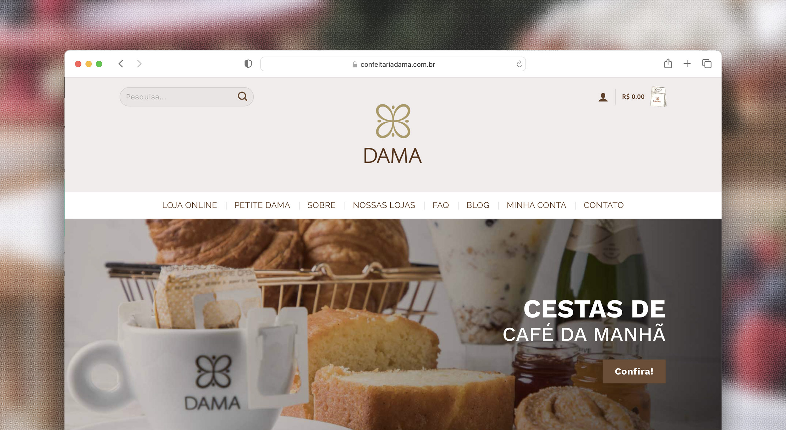 site institucional confeitaria dama